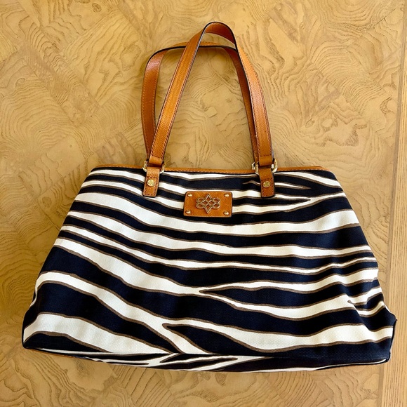 Antonio Melani Zebra Print Canvas Purse - Picture 2 of 11